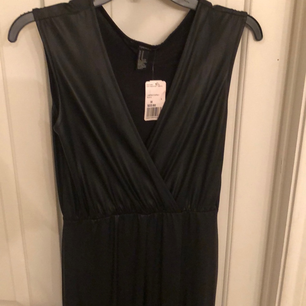 Black Faux Leather One Piece